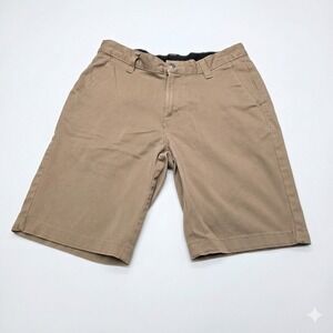 Volcom Frickin Modern Fit Chino Shorts Men's 30 Khaki Tan Stretch Casual Walk